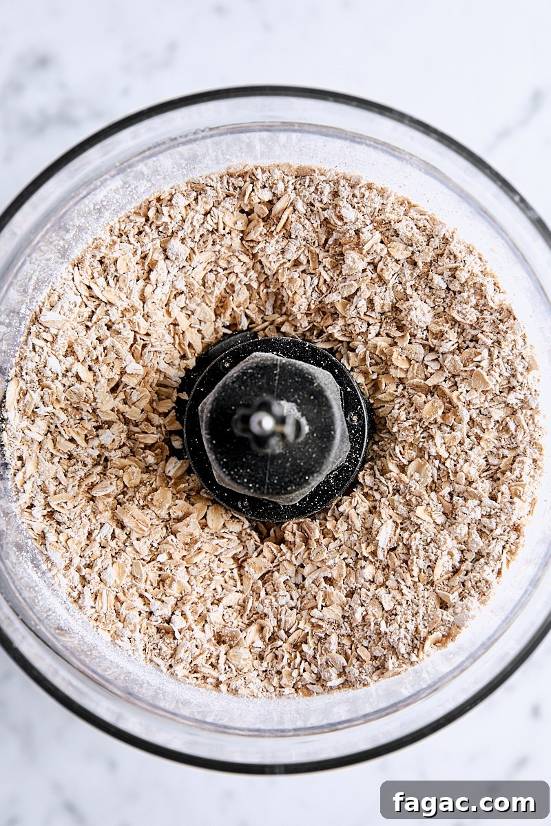 Chewy Homemade Iced Oatmeal Cookies Recipe 6 Coarsely ground rolled oats in the bowl of a food processor
