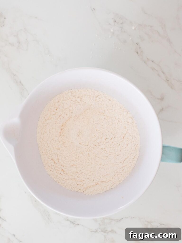 flour in a mixing bowl