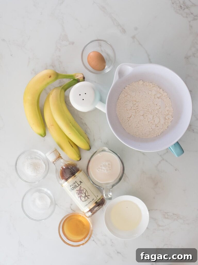 ingredients to make banana muffins