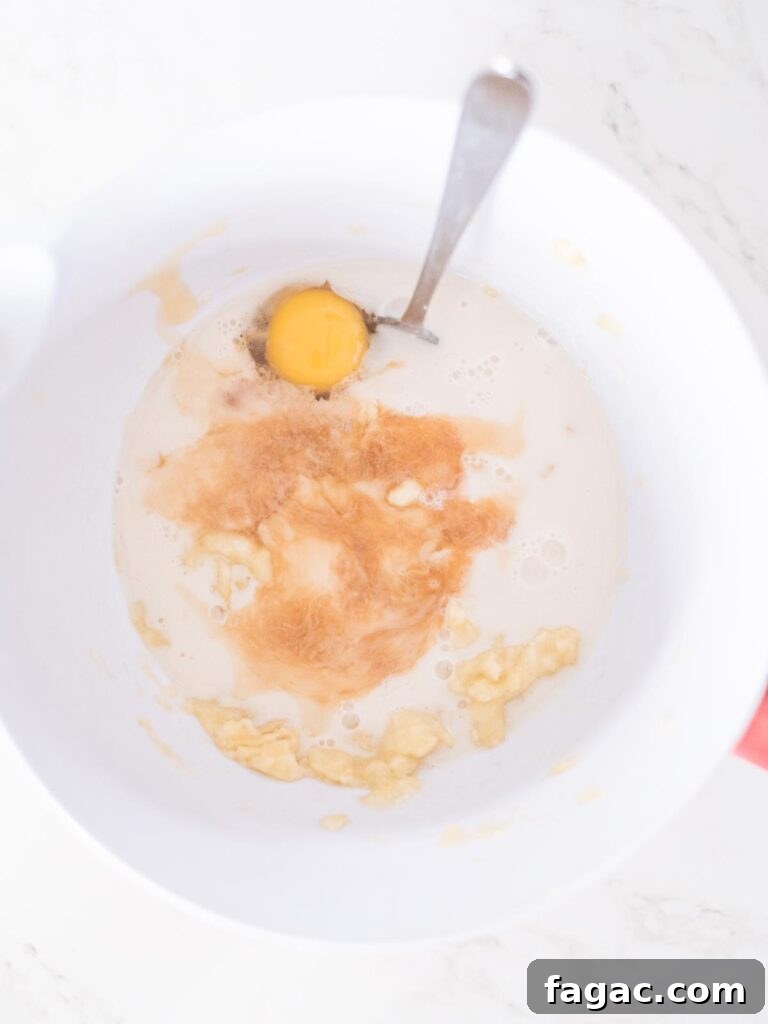 honey added to the wet ingredients in the mixing bowl