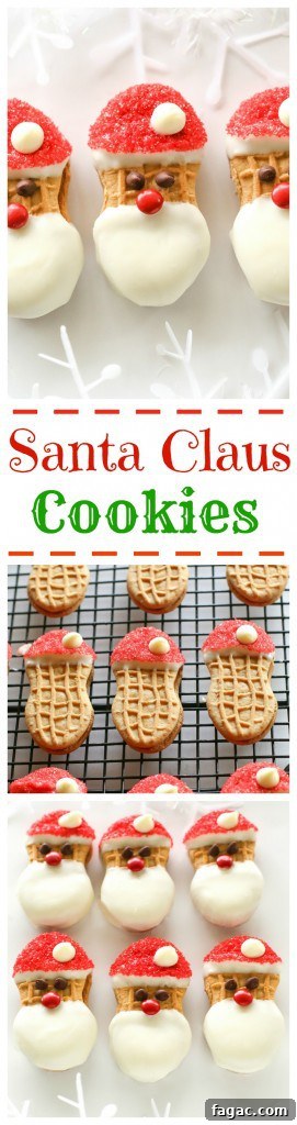 Santa Claus Cookies - easy Nutter Butter based cookies to make with your kids that are fancy enough to give to your friends. #christmas #cookies #santa #claus #recipe