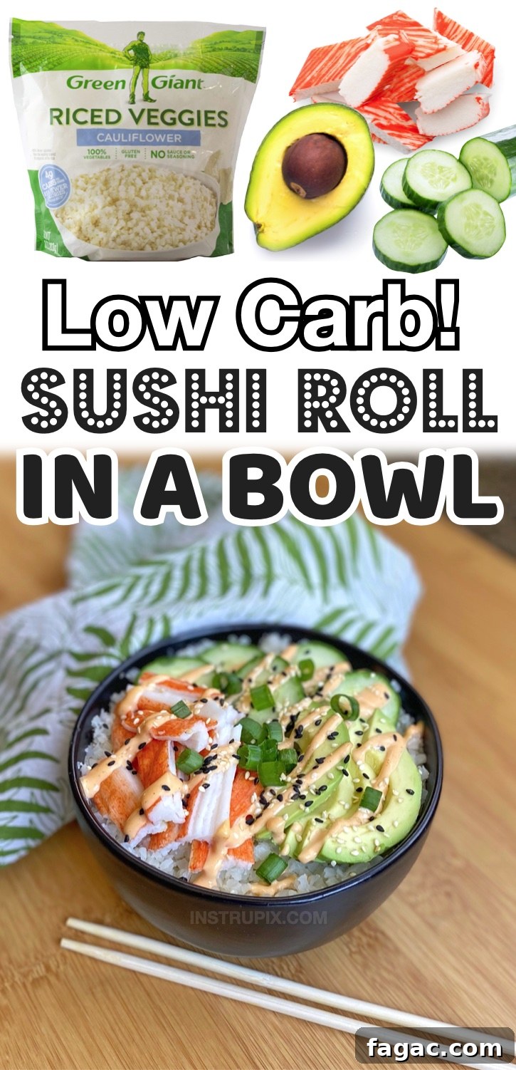 Low Carb Sushi Bowls — simple no-cook low carb lunch