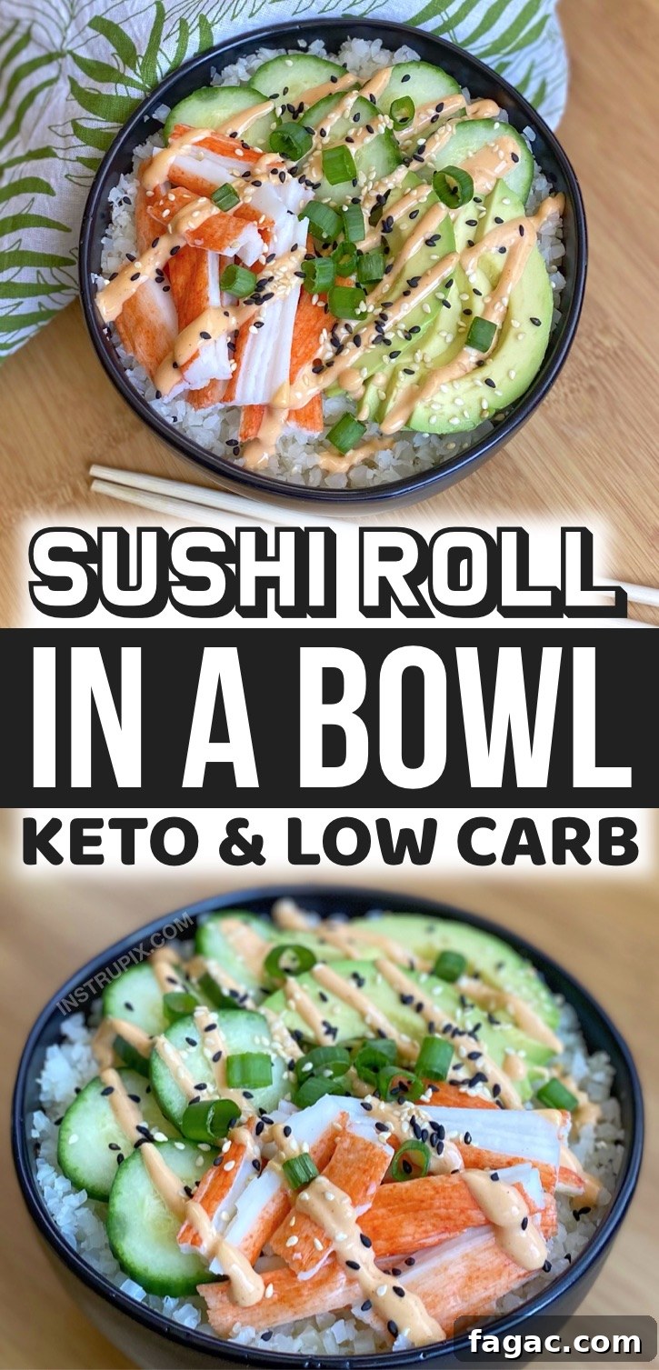 Keto Sushi Bowls Made With Frozen Cauliflower Rice -- Healthy make ahead lunch for work