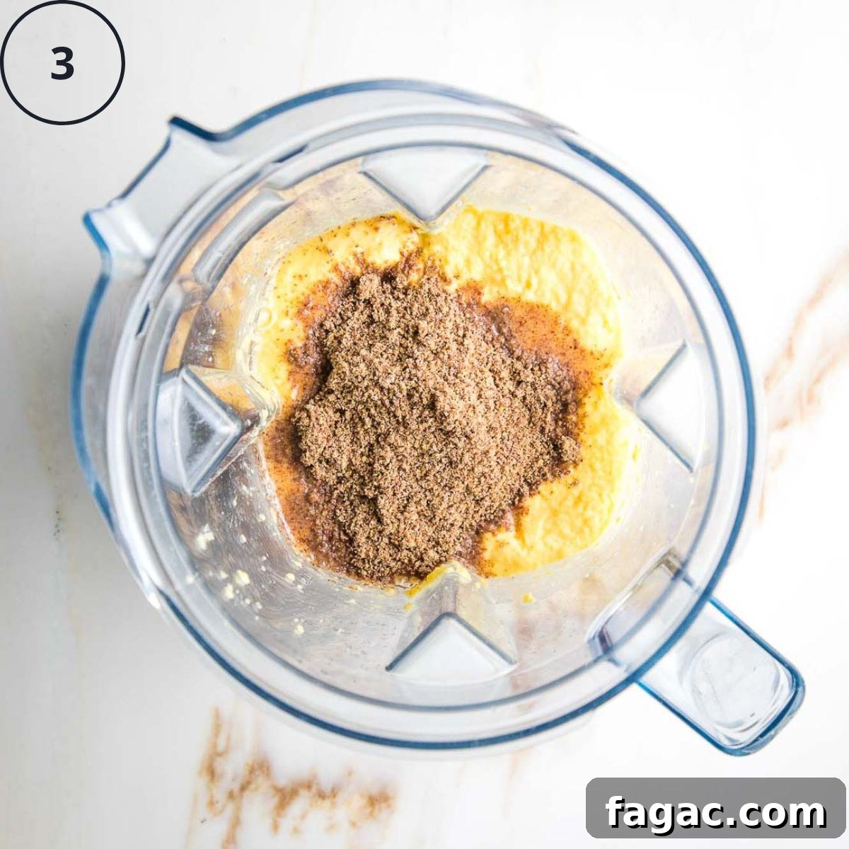 Gluten-Free Vegan Cornbread Made with Pureed Corn Kernels 6 Blender with corn mixture plus ground flax and maple syrup.