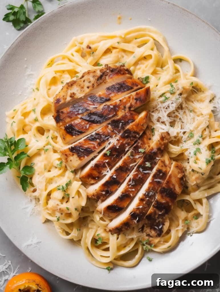 Plated Cajun chicken linguine