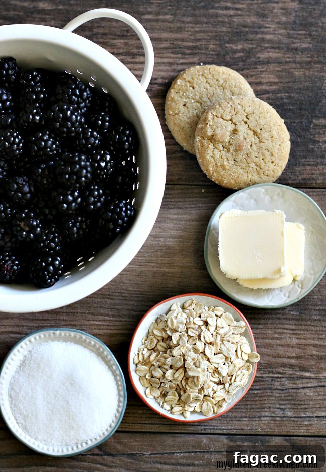 Gluten-Free Blackberry Crisp Recipe for Two — Quick Summer Dessert 3 Ingredients for gluten-free blackberry crisp for two. Top 8 allergen free!