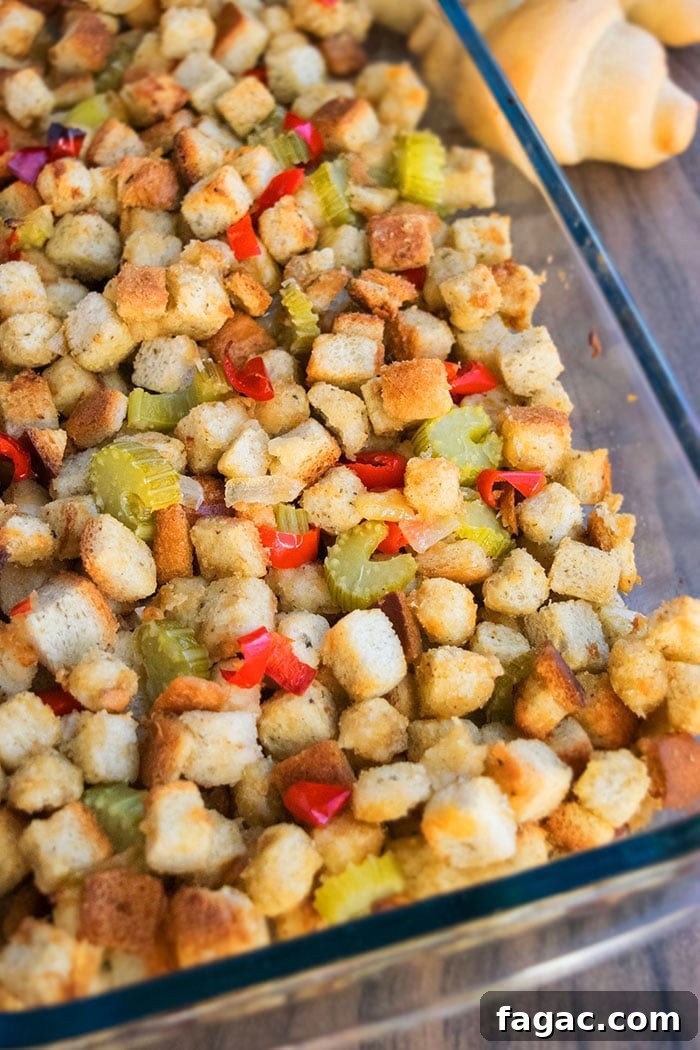 Traditional Homemade Dressing for Thanksgiving.