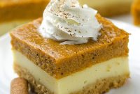 Creamy Pumpkin Cheesecake Bars Recipe with Gingersnap Crust
