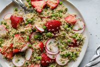 Fresh Strawberry Quinoa Salad with Lime Tahini Dressing