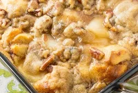 Apple Streusel French Toast Casserole with Maple Glaze
