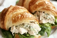Creamy Chicken Salad Croissant Sandwiches for Lunch