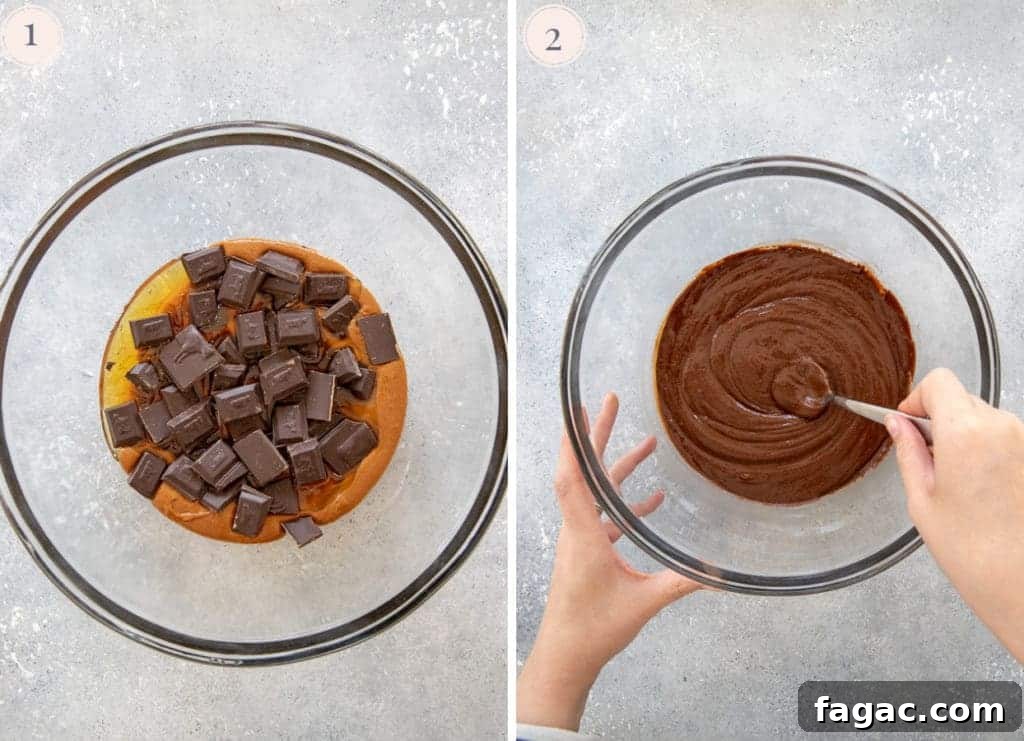 Fudgy Chocolate Rice Krispies Treats 4 Honey, peanut butter and chocolate in a large glass bowl, then melted together