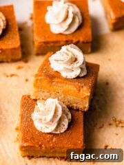 close up of pumpkin pie bars
