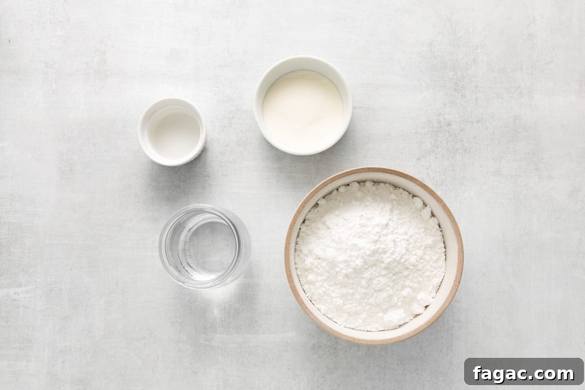 ingredients for royal icing.