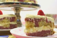 Raspberry Vanilla Marble Cake Recipe with Swirled Layers