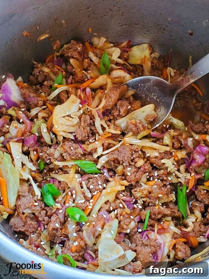 Instant Pot Egg Roll in a Bowl Recipe 3 Ingredients for egg roll in a bowl