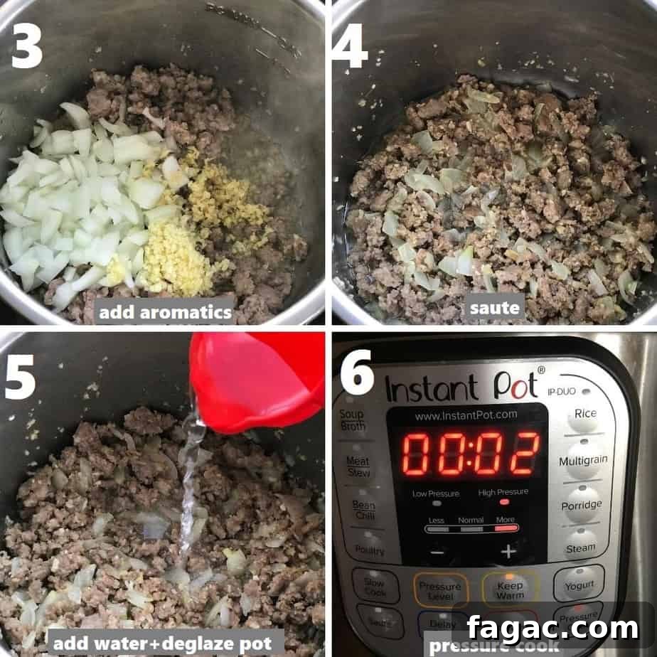Instant Pot Egg Roll in a Bowl Recipe 5 Pressure cooking meat