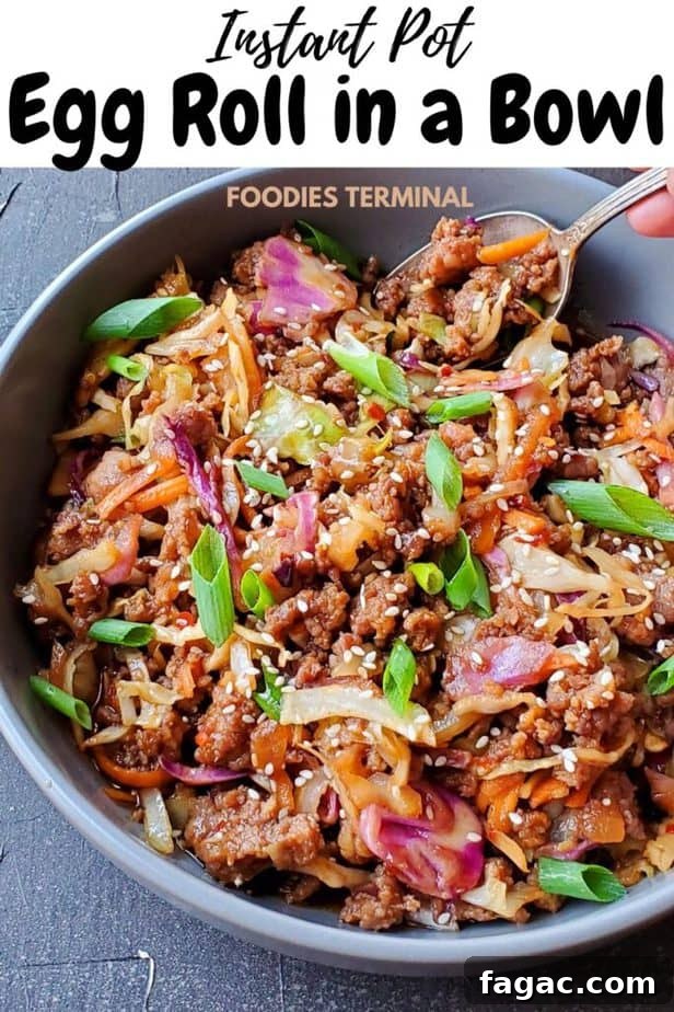 Instant Pot Egg Roll in a Bowl Recipe 7 Finished egg roll in a bowl