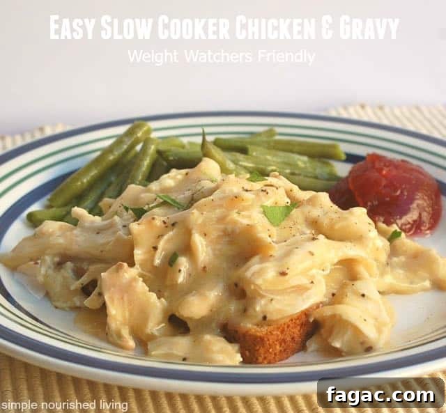 Weight Watchers Family Meals and Kid-Friendly Recipes 2 Easy Slow Cooker Chicken and Gravy Weight Watchers Friendly