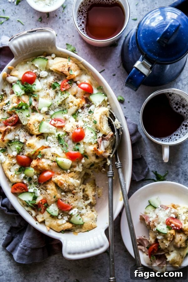 Greek-Style Croissant Egg Casserole with Feta and Spinach 2 Greek Croissant Egg Casserole