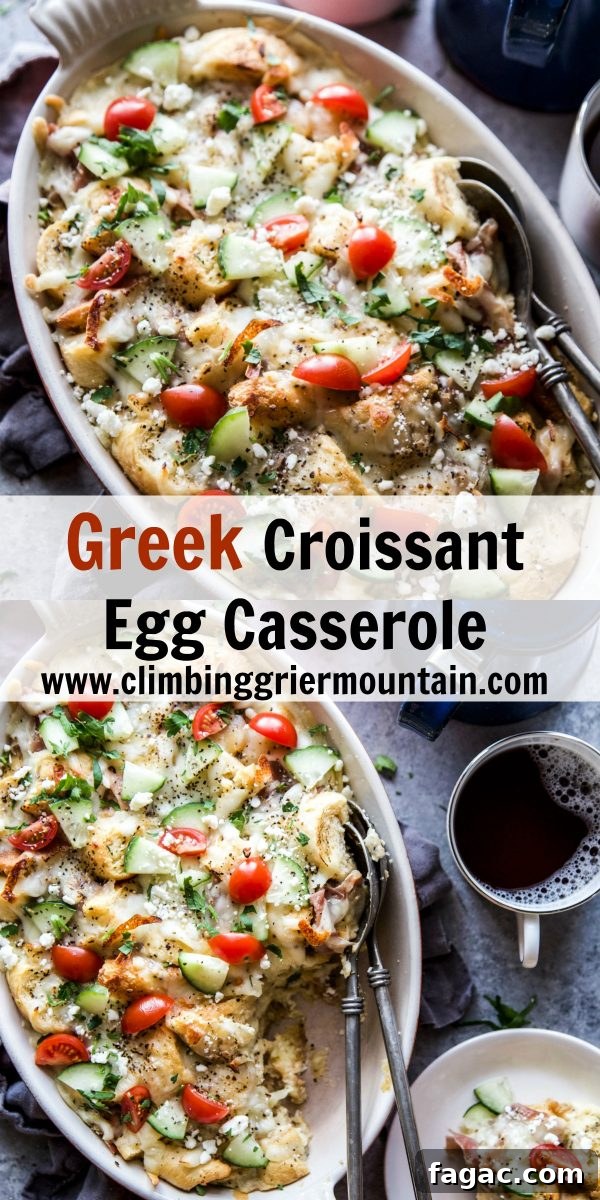Greek-Style Croissant Egg Casserole with Feta and Spinach 13 Greek Croissant Egg Casserole