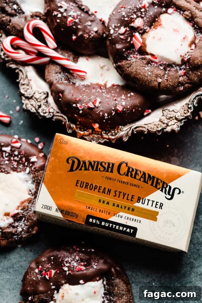 Gooey Peppermint Hot Chocolate Cookies with Marshmallows 9 Hot cocoa cookies in a vintage tray.