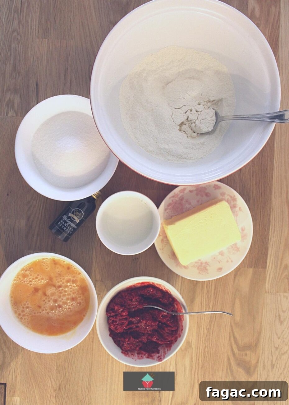 Raspberry Vanilla Marble Cake Recipe with Swirled Layers 5 Raspberry and Vanilla Marble Cake, cake ingredients