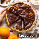 chocolate citrus pecan pie